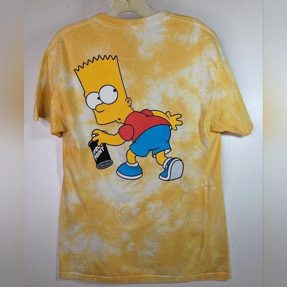 the Simpsons Tops - Vtg The Simpsons T Shirt S Yellow Tie Dye Sorry or Whatever Bart Simpson Graphic